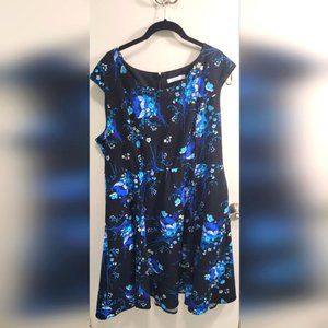Size 16 Ricki's Blue Floral A-Line Dress
